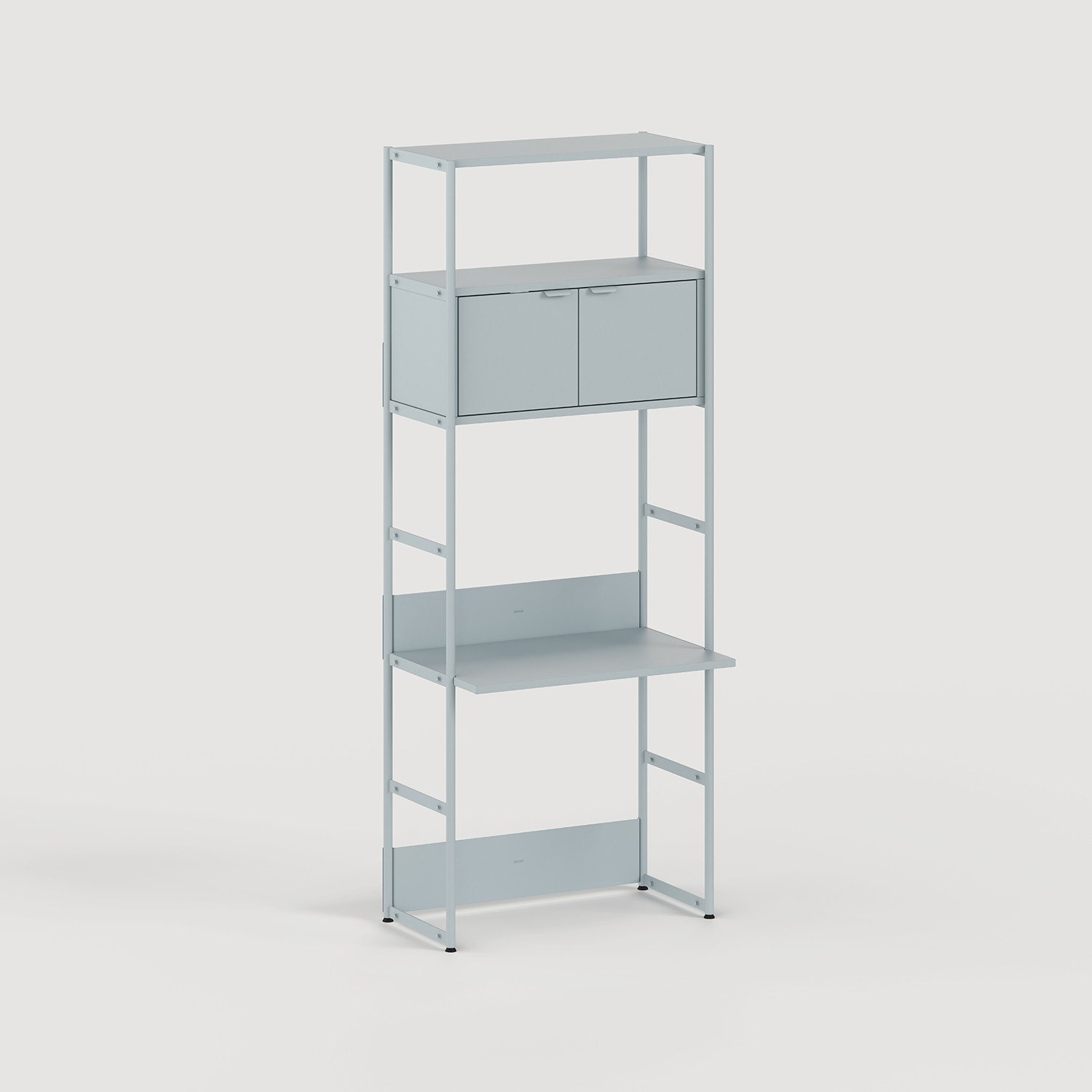 Schreibtischregal UNIT - H180 bis 215 x B84cm - pulverbeschichteter Stahl