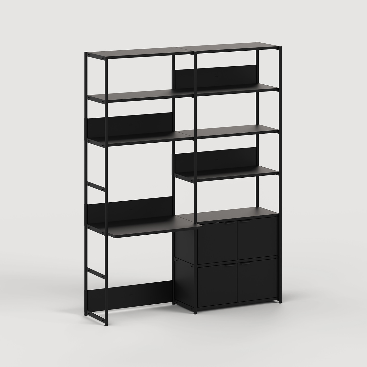 UNIT desk shelf - H180 to 215 x W164cm - powder-coated steel