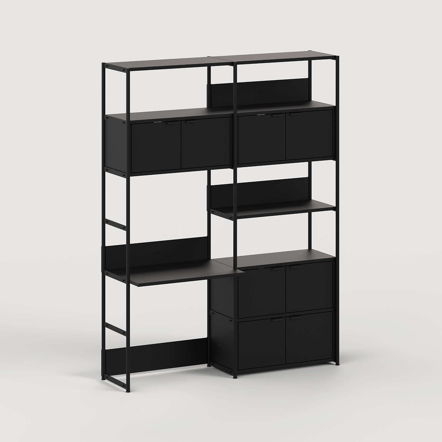 UNIT desk shelf - H180 to 215 x W164cm - powder-coated steel