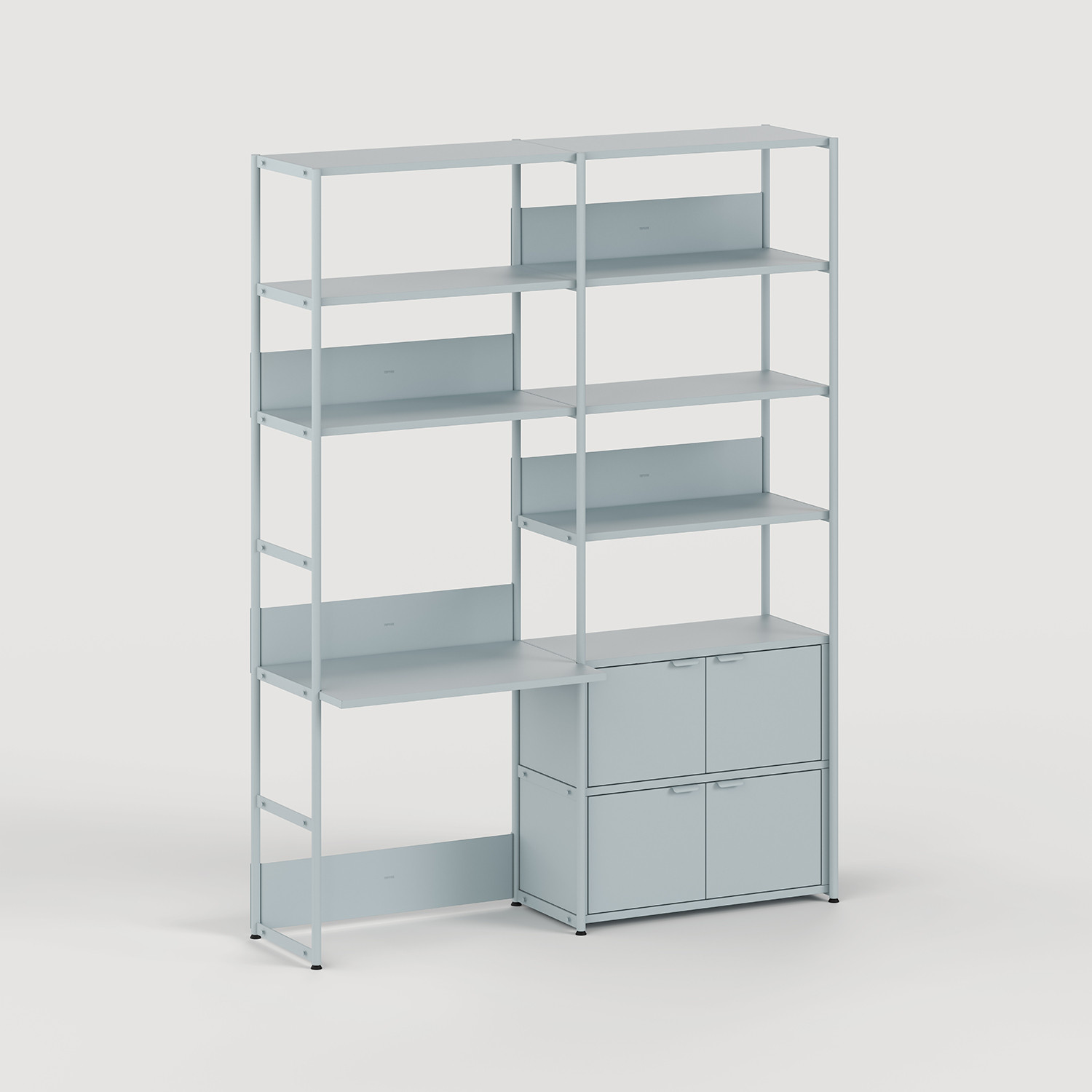 UNIT desk shelf - H180 to 215 x W164cm - powder-coated steel