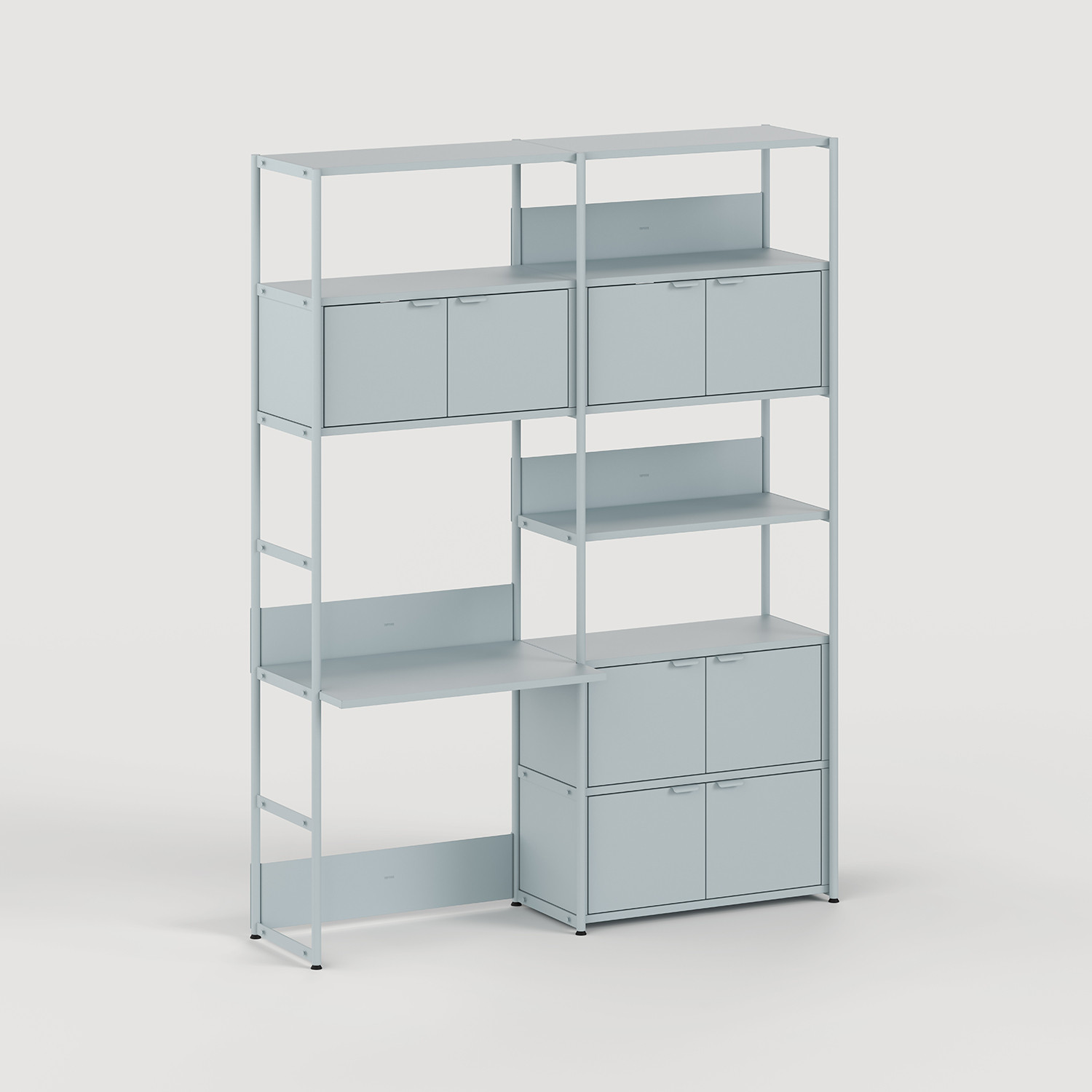 UNIT desk shelf - H180 to 215 x W164cm - powder-coated steel