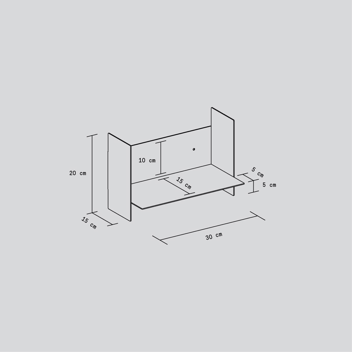 PLI steel wall shelf - 20 to 60cm