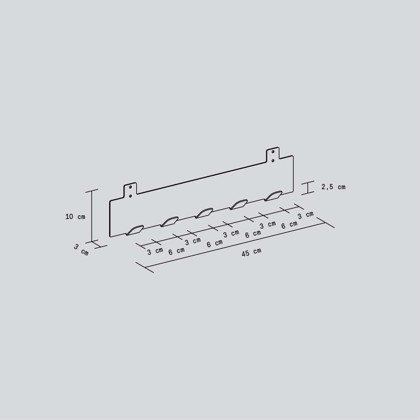 Wall hooks for PLI shelf