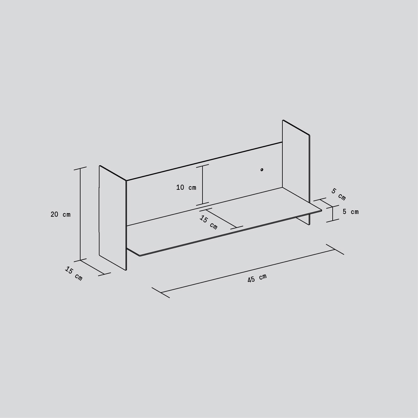 PLI steel wall shelf - 20 to 60cm