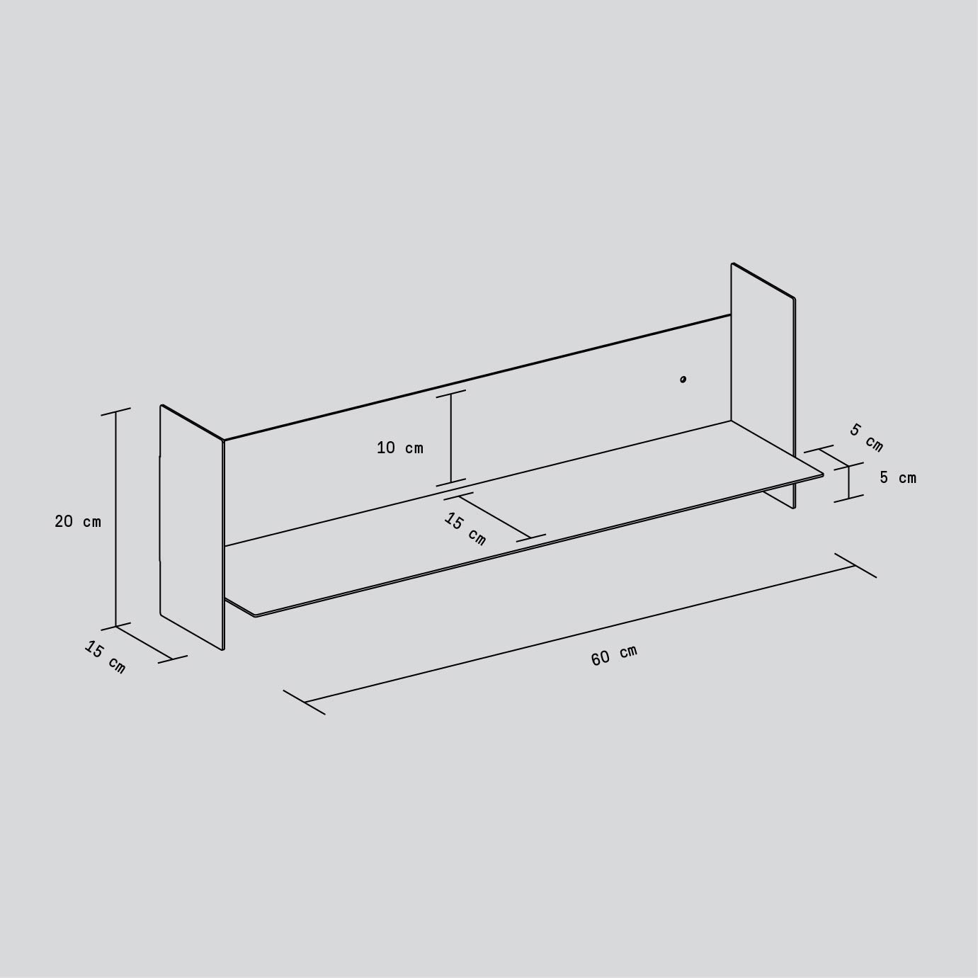 PLI steel wall shelf - 20 to 60cm