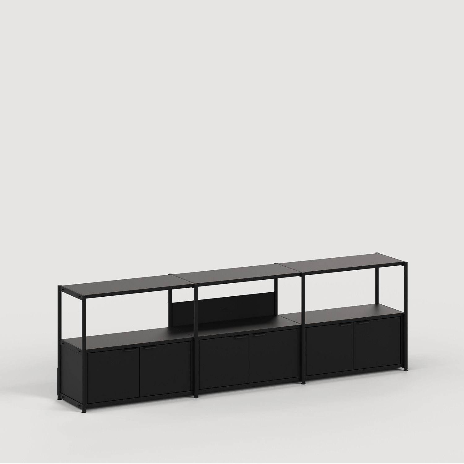 Regal UNIT - H75 bis 85 x B244cm - pulverbeschichteter Stahl