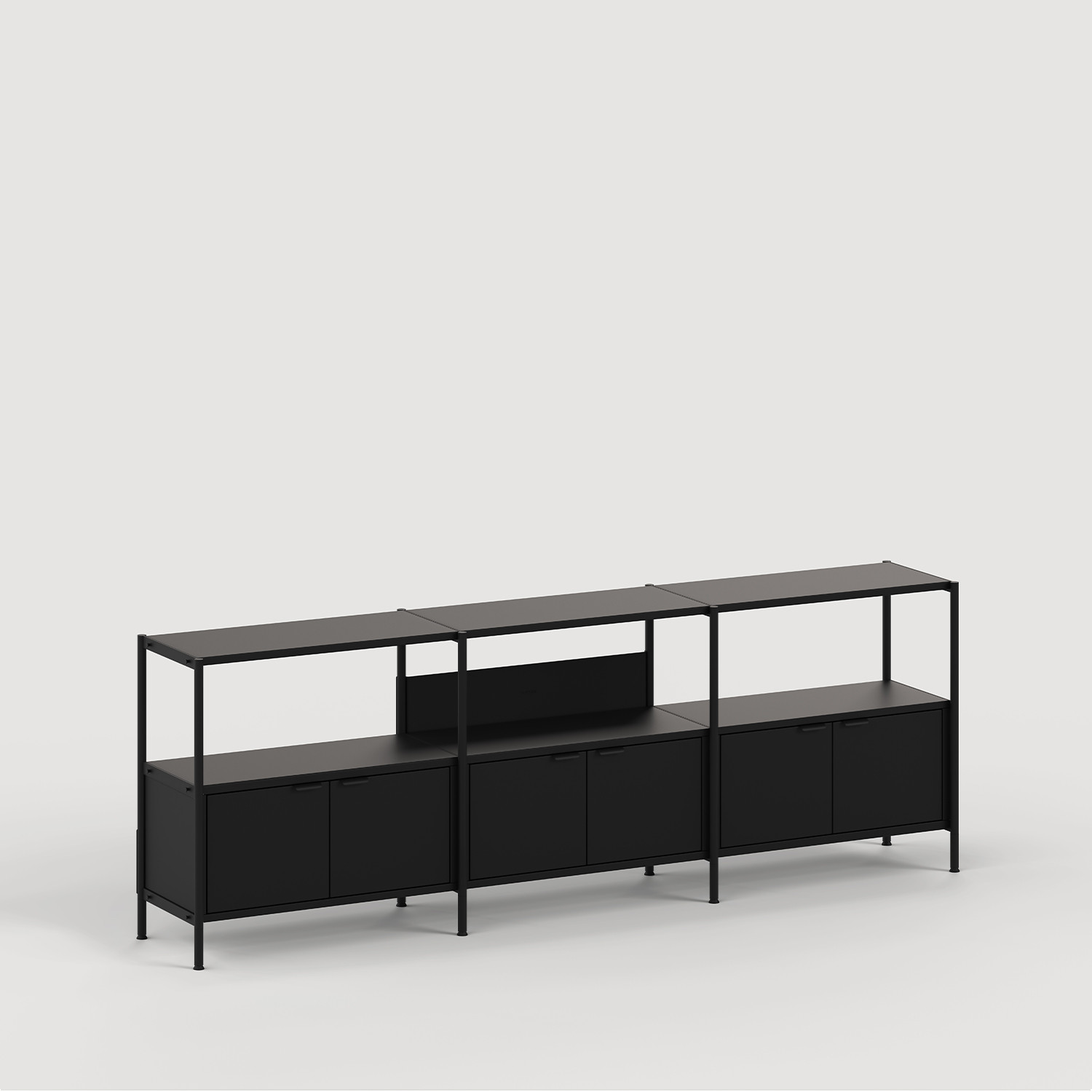 Regal UNIT - H75 bis 85 x B244cm - pulverbeschichteter Stahl