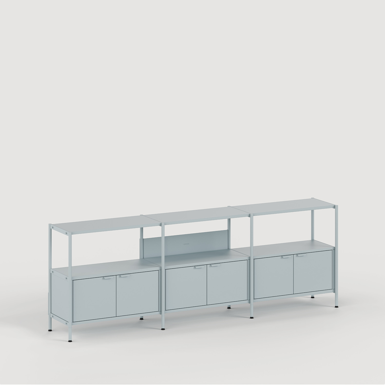 Regal UNIT - H75 bis 85 x B244cm - pulverbeschichteter Stahl