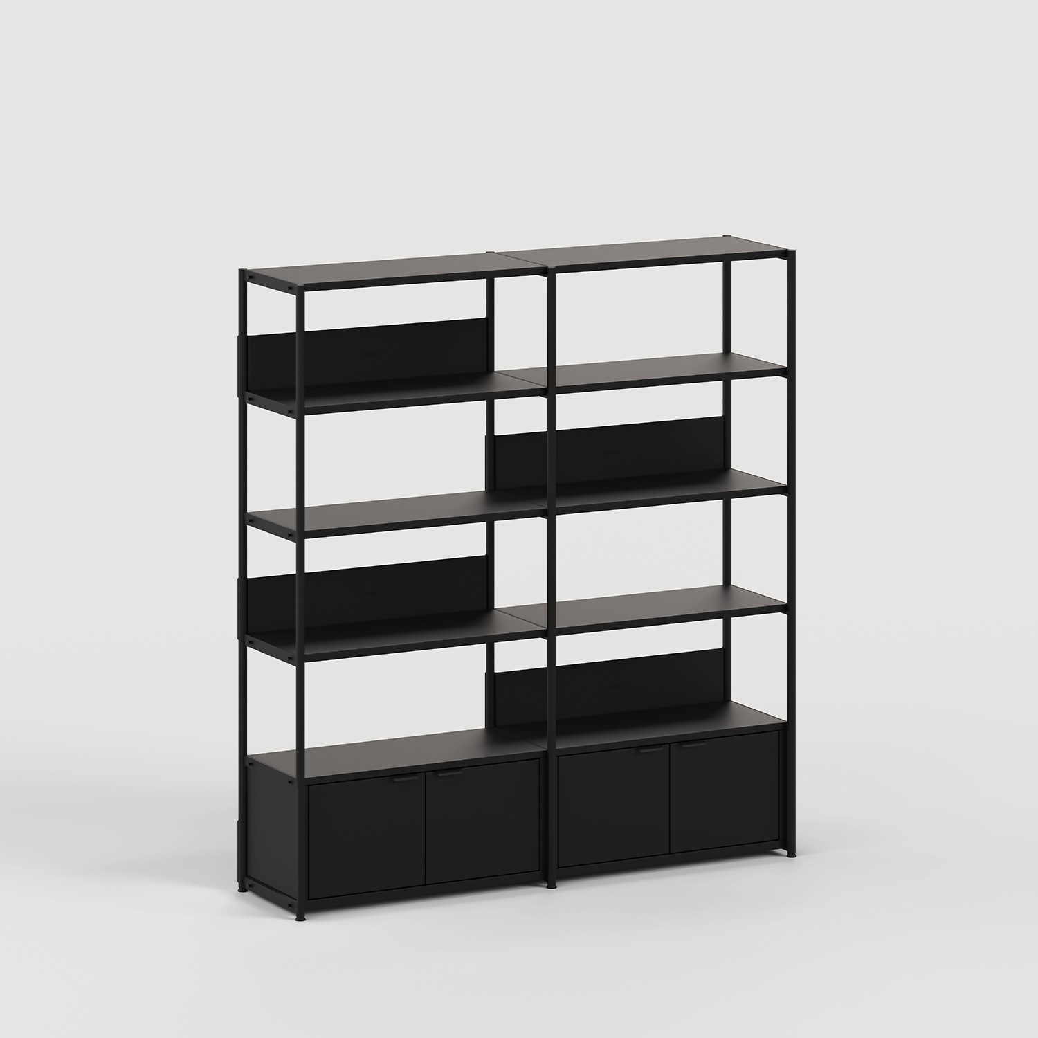 Regal UNIT - H180 bis 215 x B164cm - pulverbeschichteter Stahl