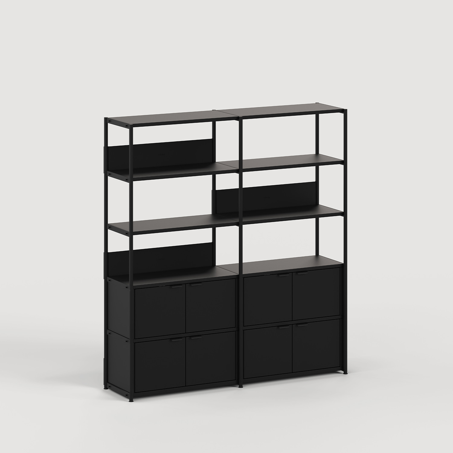 Regal UNIT - H180 bis 215 x B164cm - pulverbeschichteter Stahl