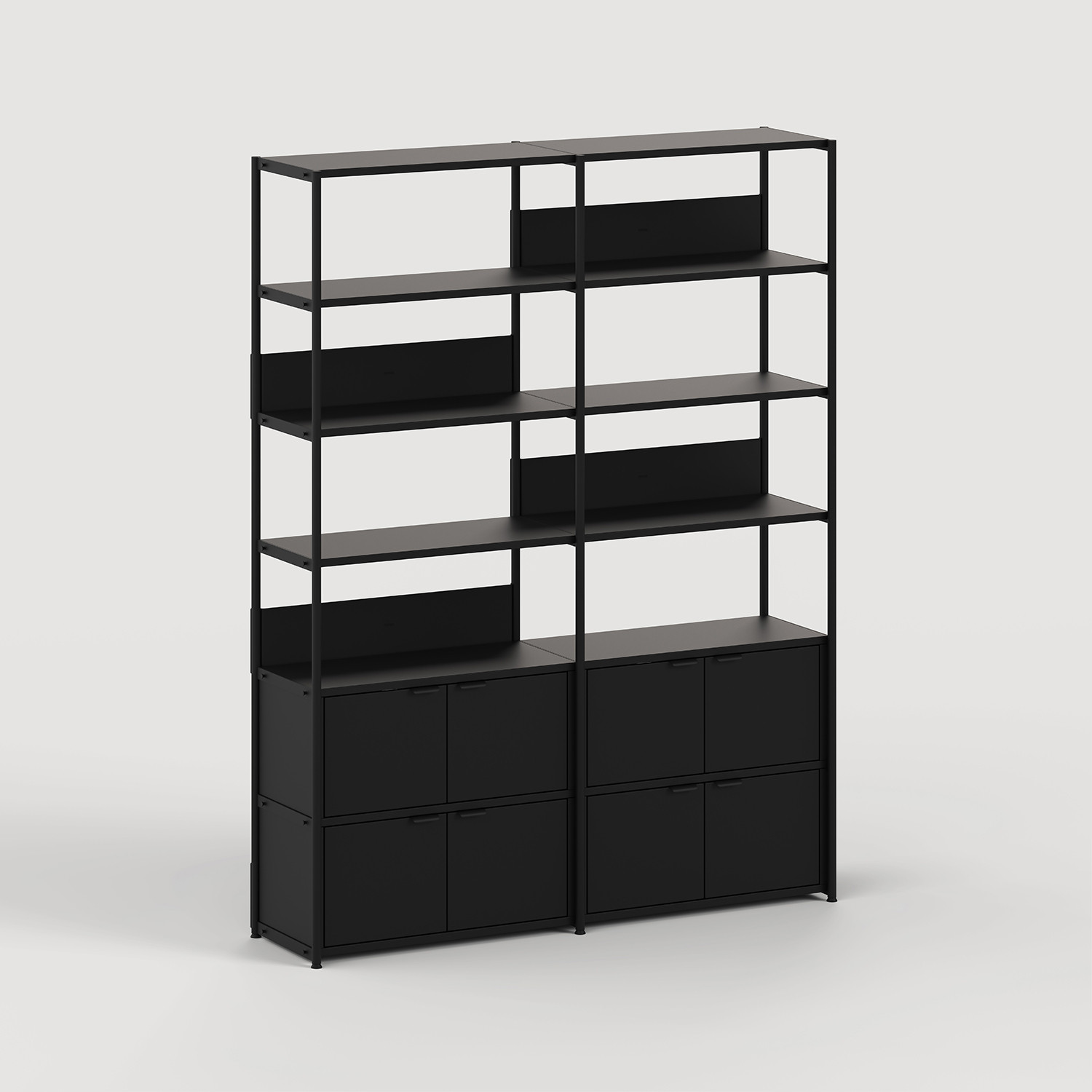 Regal UNIT - H180 bis 215 x B164cm - pulverbeschichteter Stahl