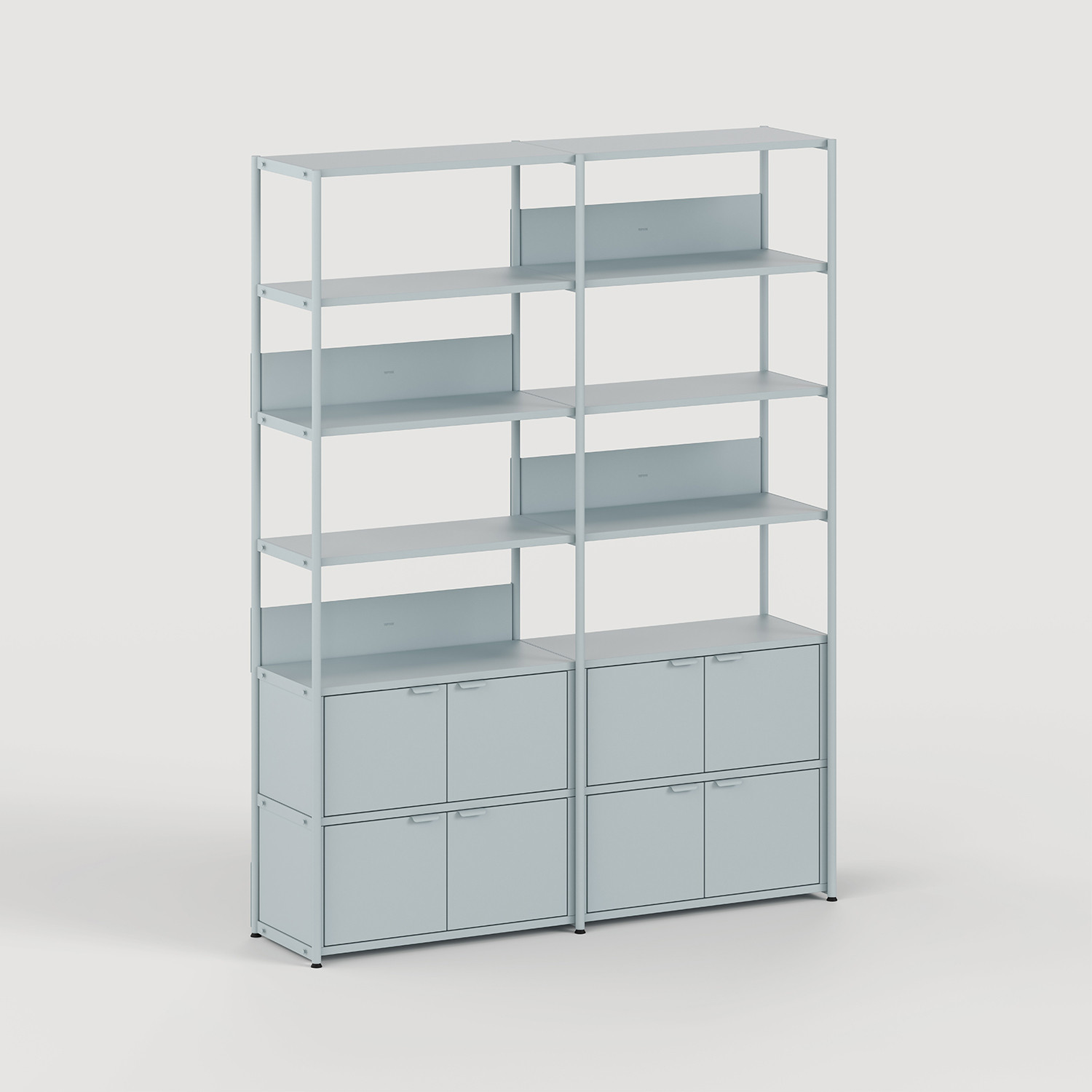 Regal UNIT - H180 bis 215 x B164cm - pulverbeschichteter Stahl