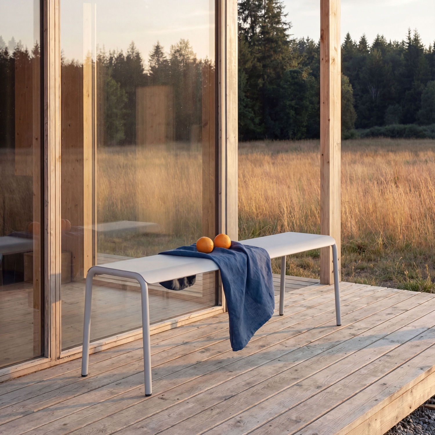 Banc de jardin PANORAMA - acier thermolaqué