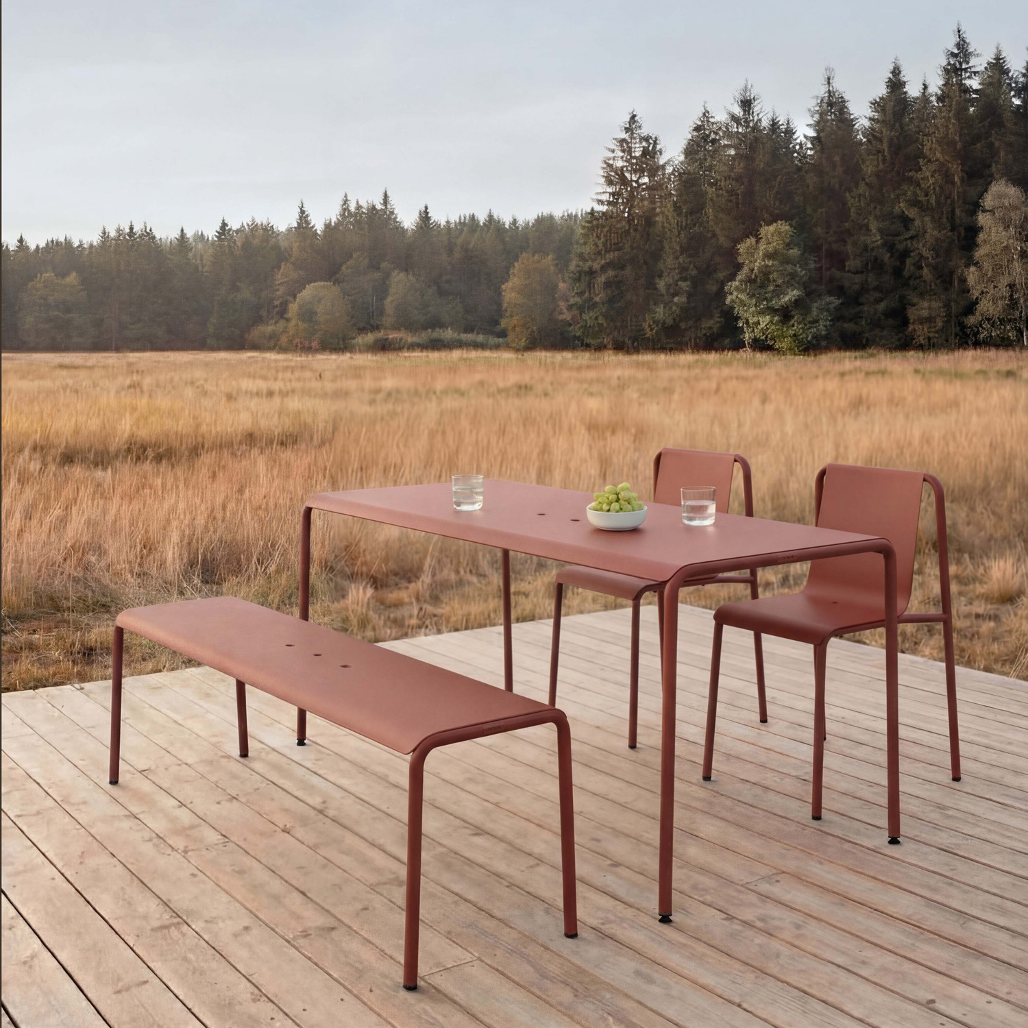 Banc de jardin PANORAMA - acier thermolaqué