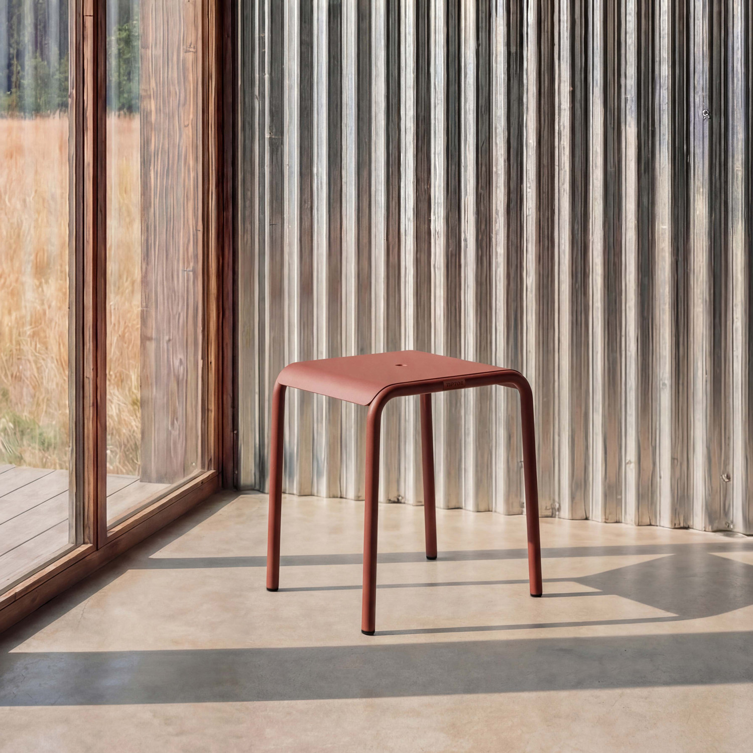 Tabouret de jardin PANORAMA - acier thermolaqué