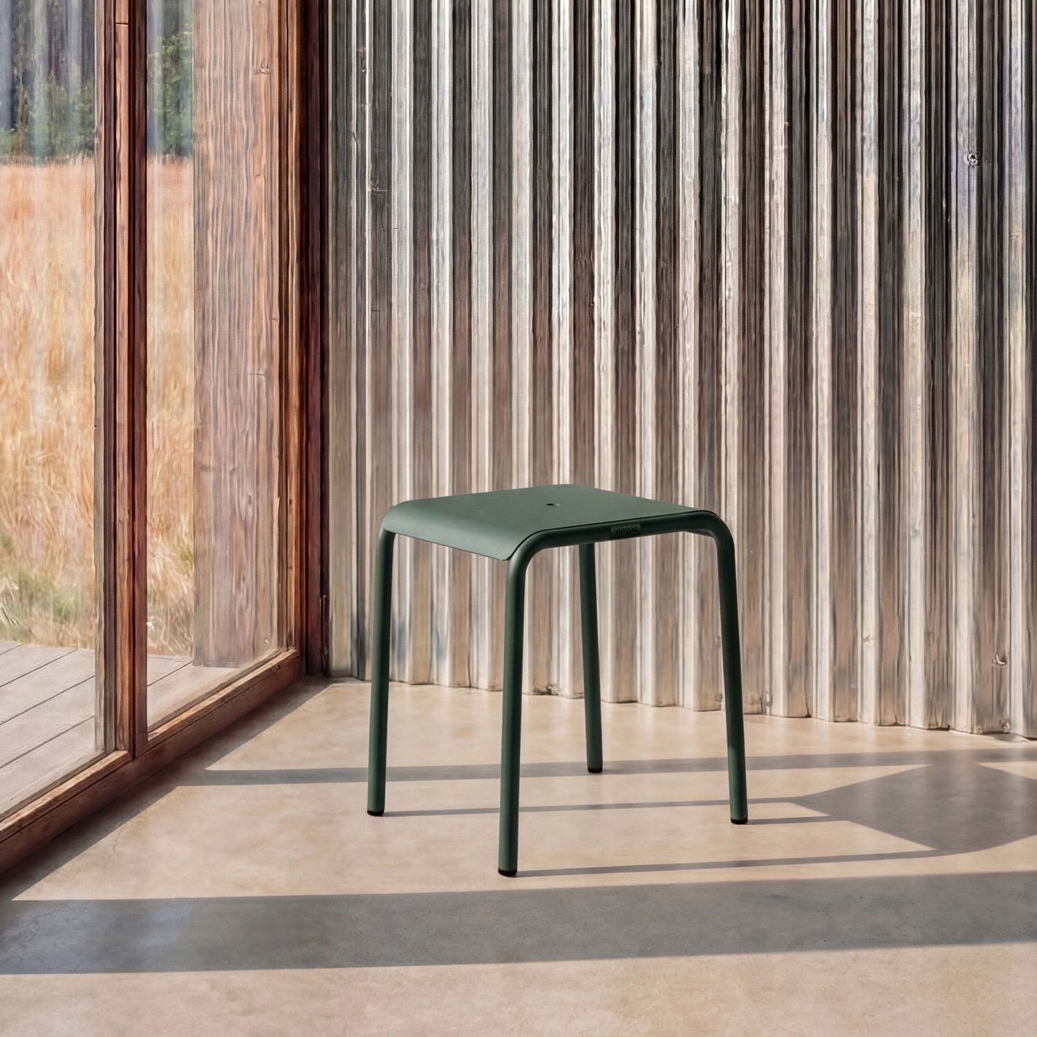 Tabouret de jardin PANORAMA - acier thermolaqué