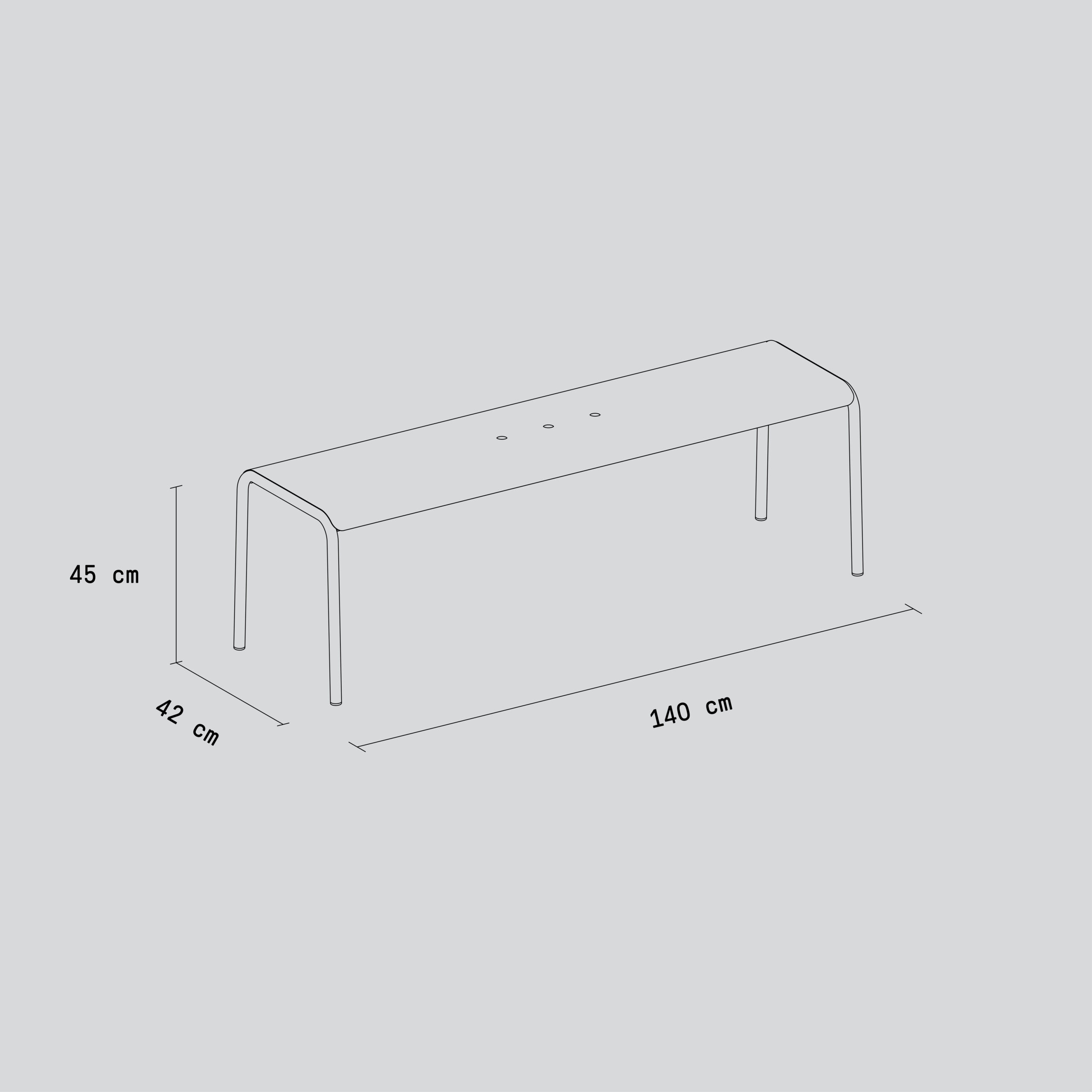 Banc de jardin PANORAMA - acier thermolaqué