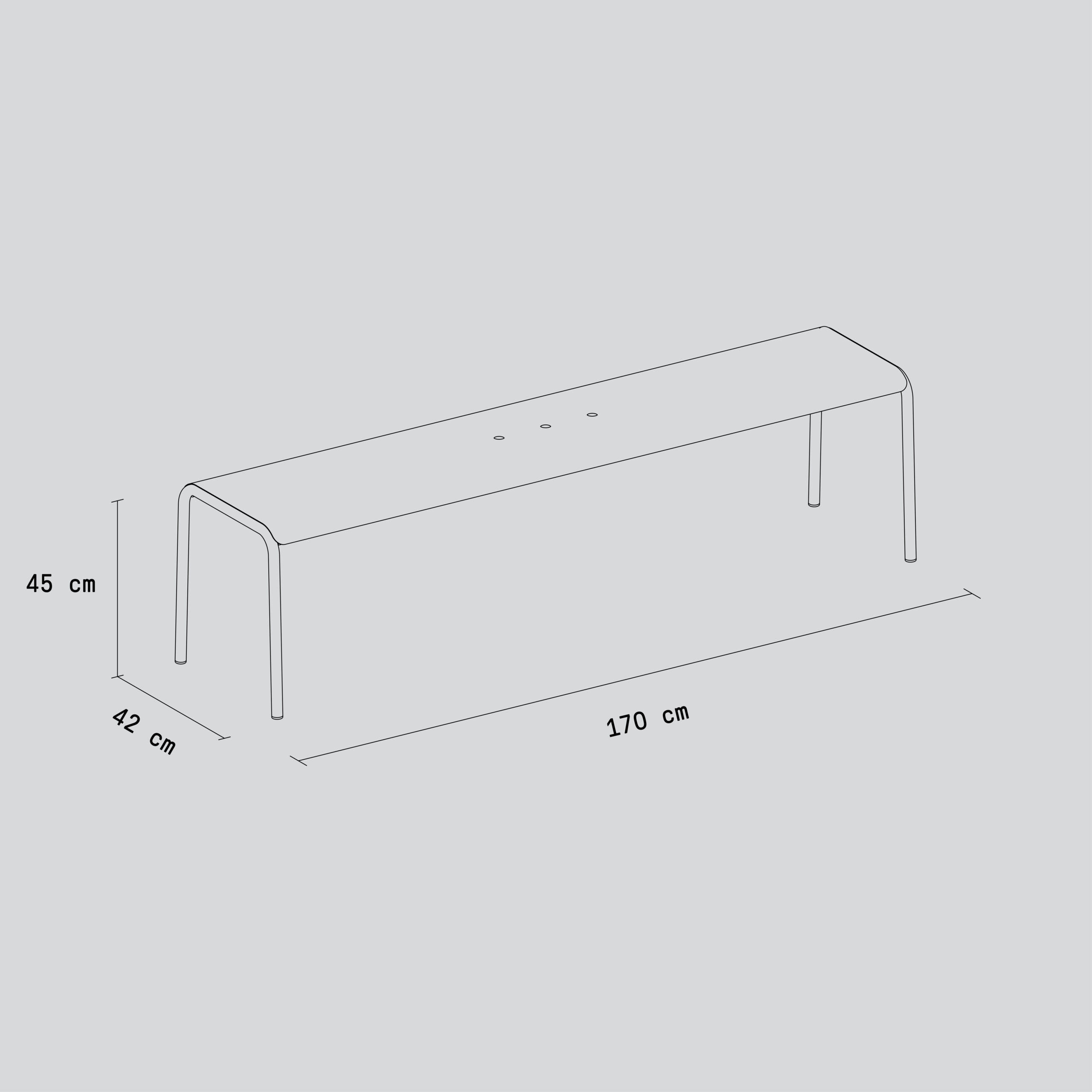 Banc de jardin PANORAMA - acier thermolaqué