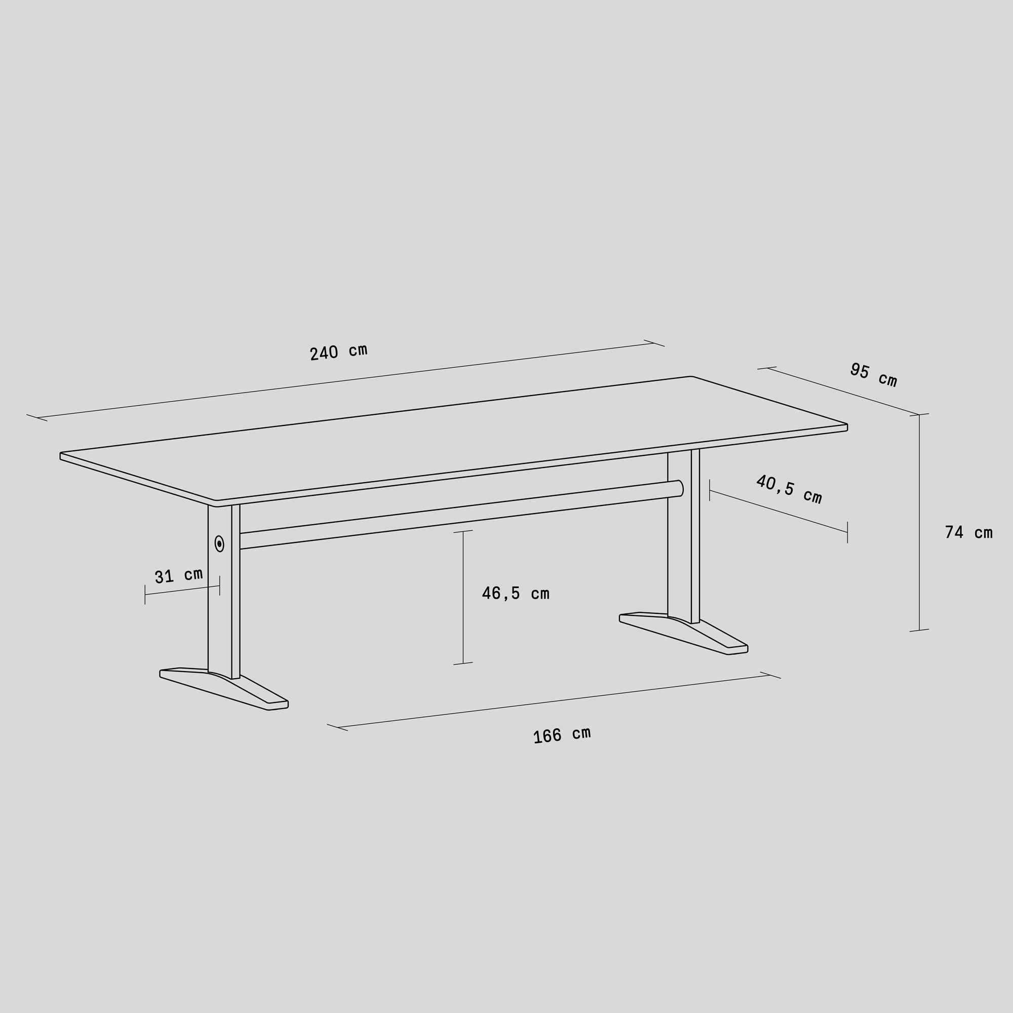 Table à manger POST - bois éco-certifié